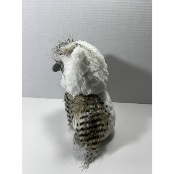 Opal the Owl Portland Plush 9" Stuffed Animal Realistic Barn Owl White Gray - Picture 4 of 8